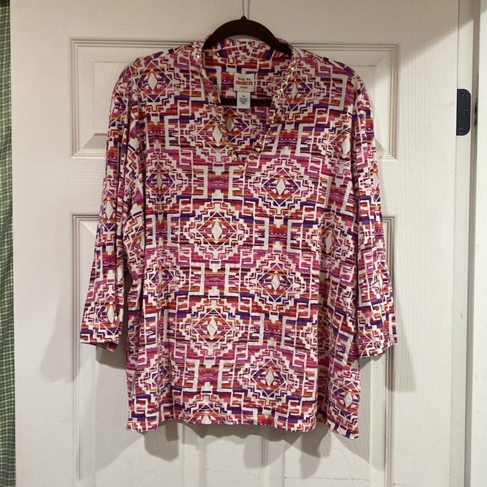 Women's Multicolor Geometric Top